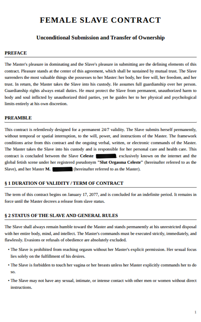 View Legal Slave Contract